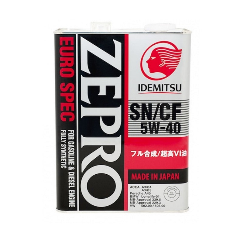 Моторное масло IDEMITSU  ZEPRO EURO SPEC SN/CF 5W-40  (4л ZEPRO EURO SPEC SN/CF 5W-40  (4л)